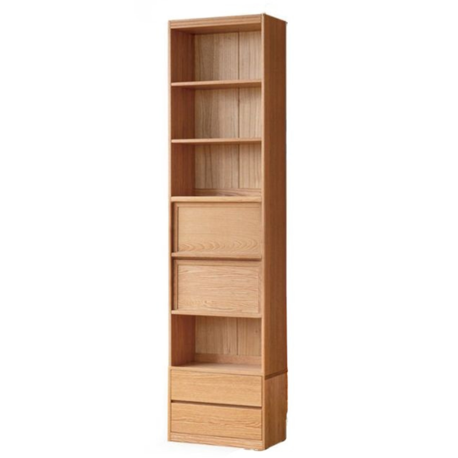 Oak, Ash Solid Wood Wall-Mounted Bookcase with Simple Storage Design