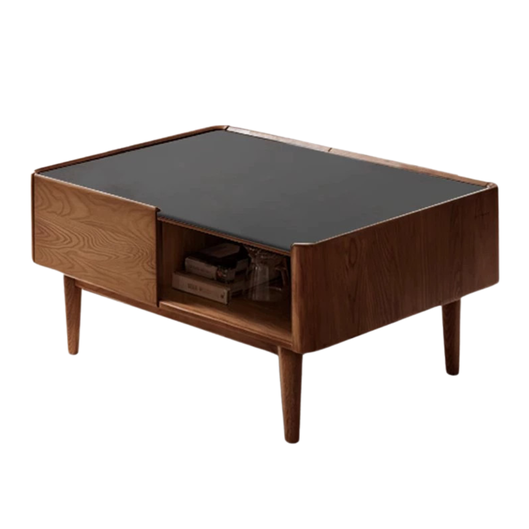 Ash Solid Wood coffee Table Nordic Rock Plate -