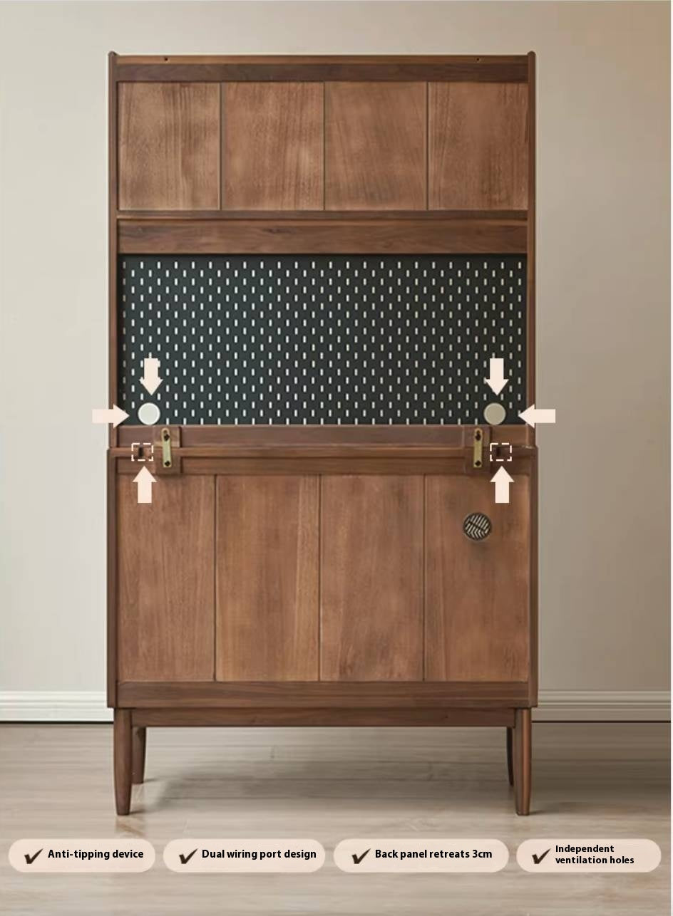 Oak, Black Walnut, South American Walnut, Solid Longan Hardwood, Red Zebrawood Solid Wood Light Luxury Sideboard