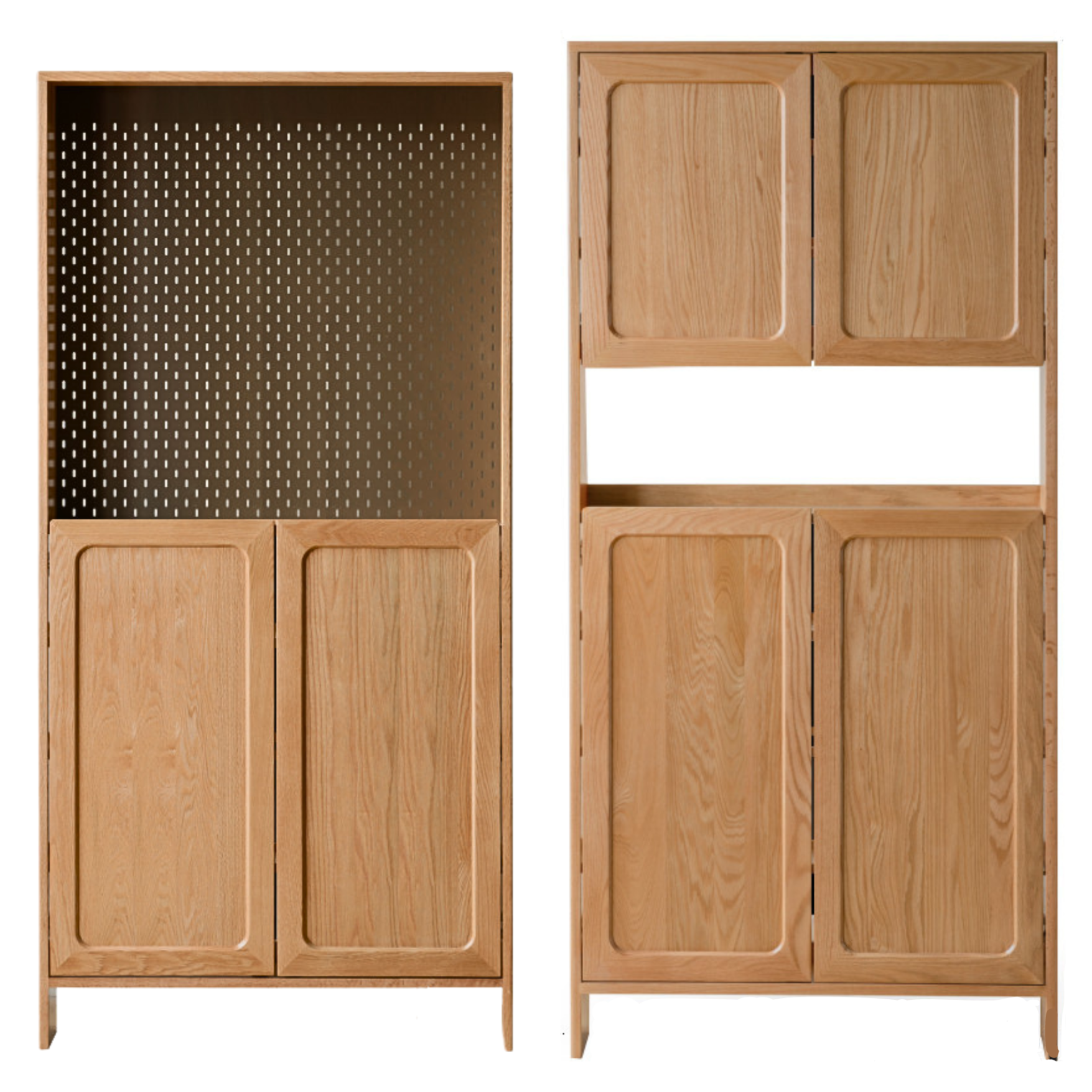 Oak solid wood entrance porch cabinet, ultra-narrow shoe cabinet