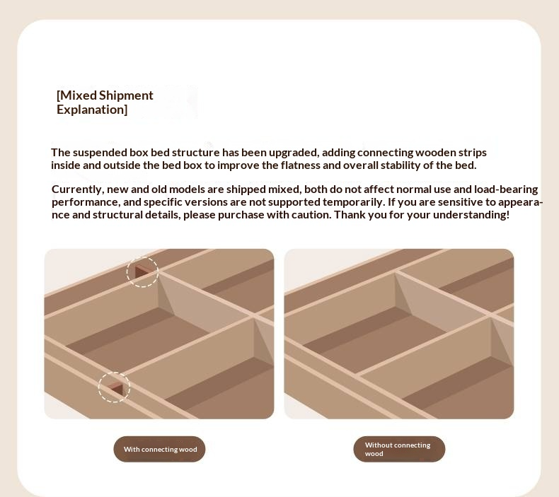 Oak Solid Wood with Upholstered Headboard Luminous Box Bed Cream Style