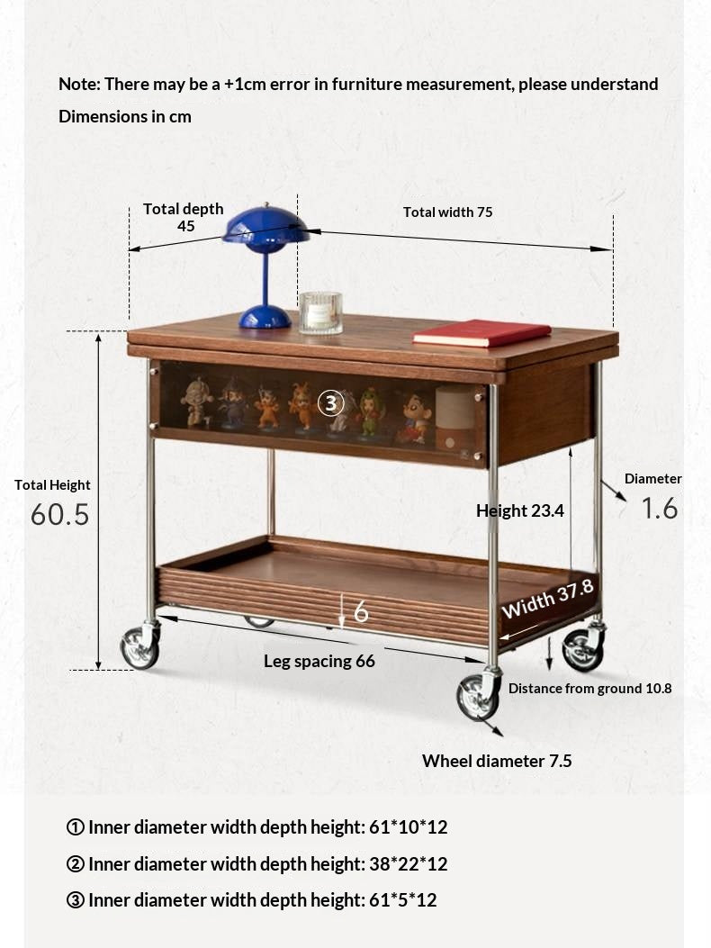 Oak Solid Wood Folding Coffee Table with Minimalist Design