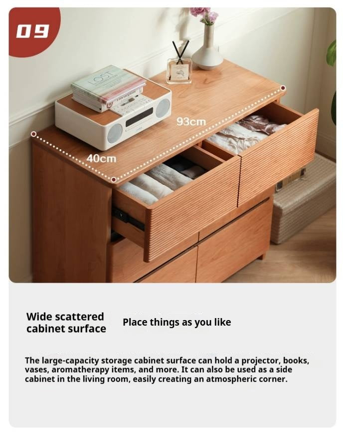 Cherry Solid Wood Six-Drawer Chest, Storage Chest