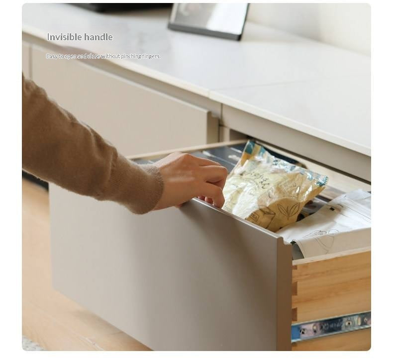 Poplar Solid Wood Rock Slab TV Stand.