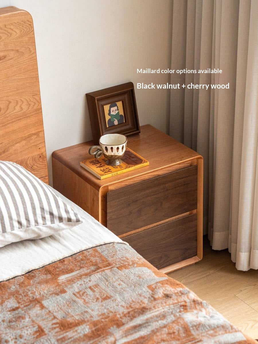 Solid Rubberwood Modern Minimalist Nightstand