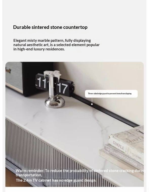 Tulipwood Solid Wood Light Luxury Rock Slab Double Drawer TV Cabinet