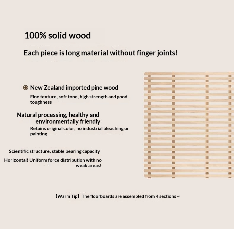 Ash Solid Wood High Backrest Large Bed