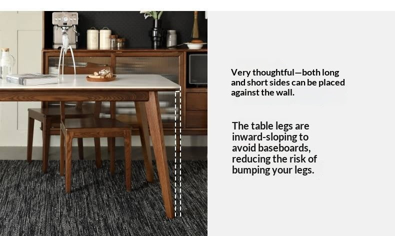 Ash, Black Walnut Solid Wood Slate Dining Table