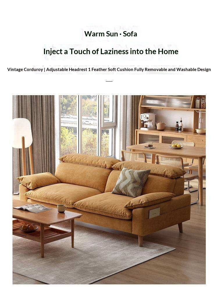 Fabric High Back Straight Sofa Modern