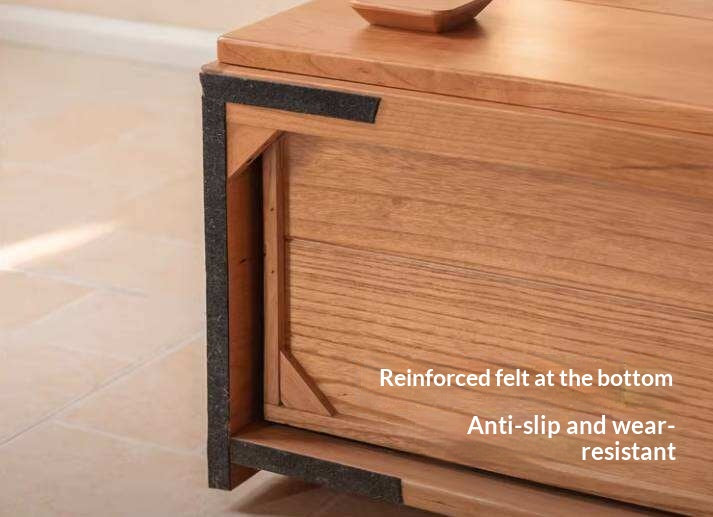 Cherry Solid Wood TV Stand with Multi-Functional Storage Modules