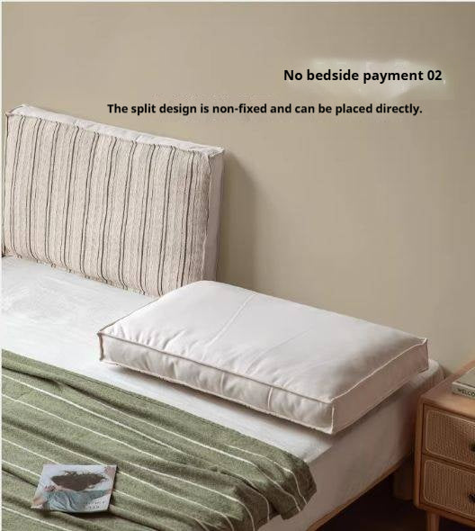 Fabric Bed Headboard Pillow with Large Removable Backrest Cushion