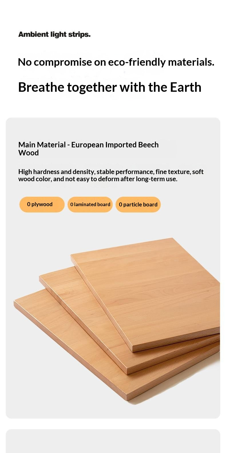 Beech Solid Wood TV Cabinet Forest-Style.