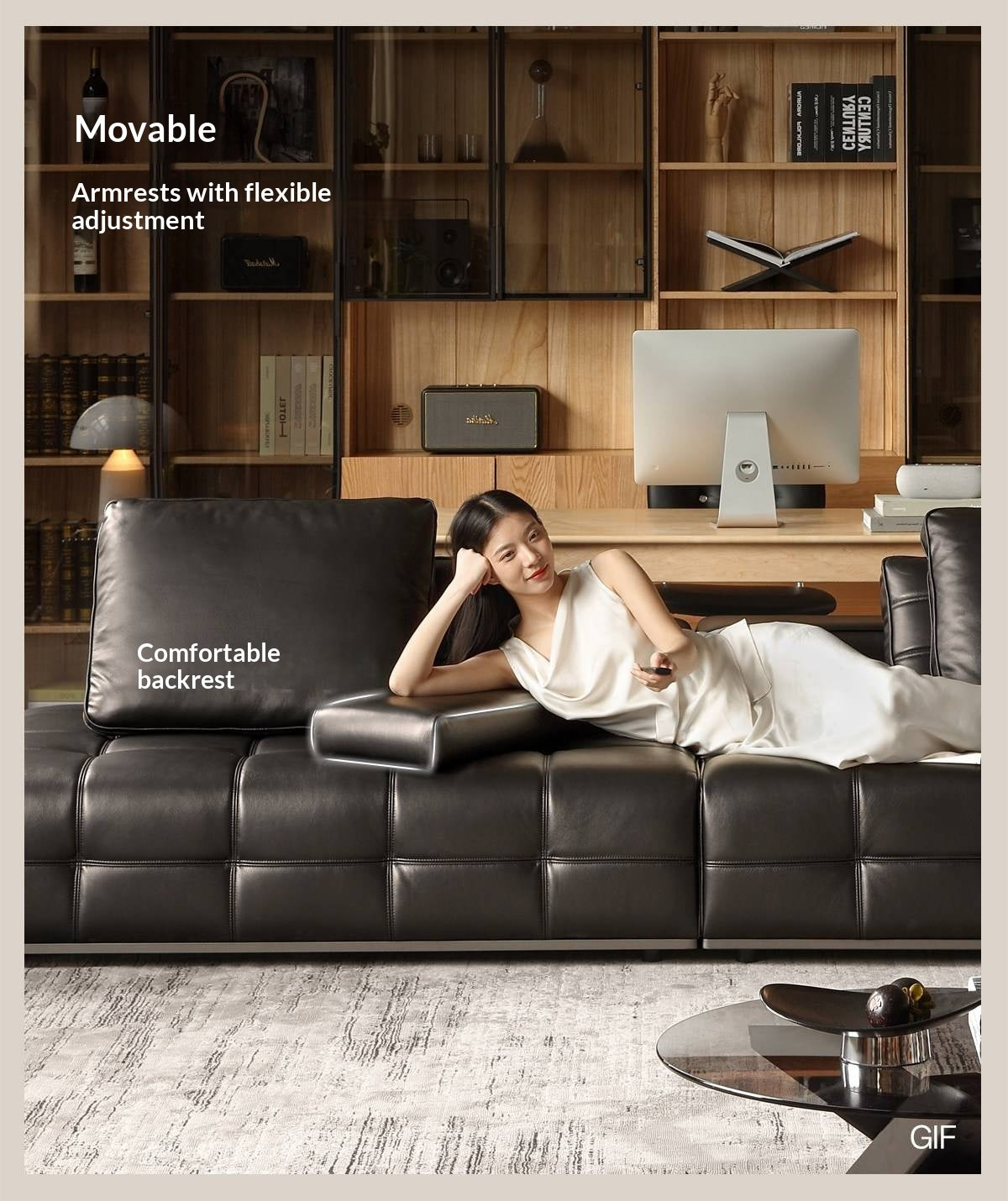 Genuine Leather Lawrence Italian Modern Sofa