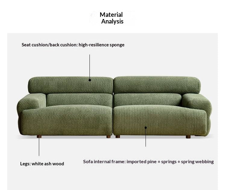 Bouclé Fabric Modern Soft Block Sofa
