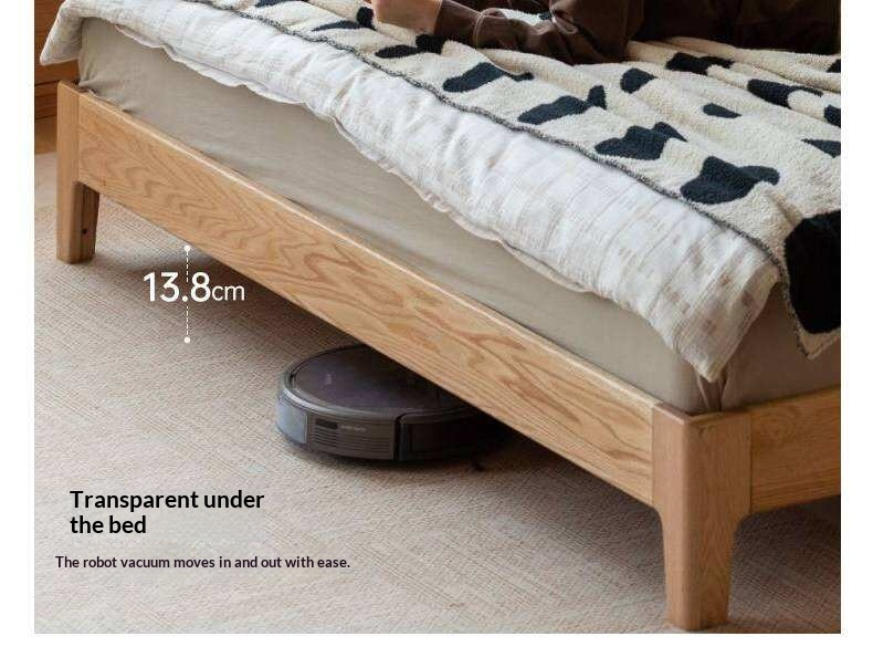 Oak Solid Wood Modern Leather Bed