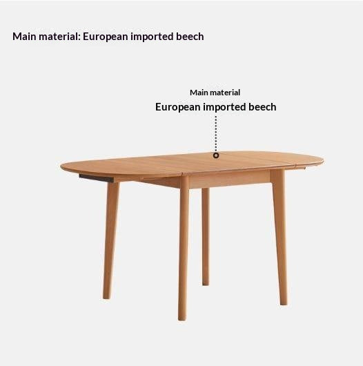 Beech Solid Wood Folding Dining Table