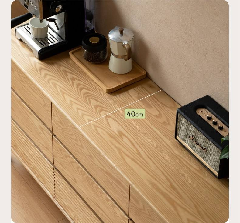 Ash Solid Wood Chest of Drawers with Modern Minimalist Design
