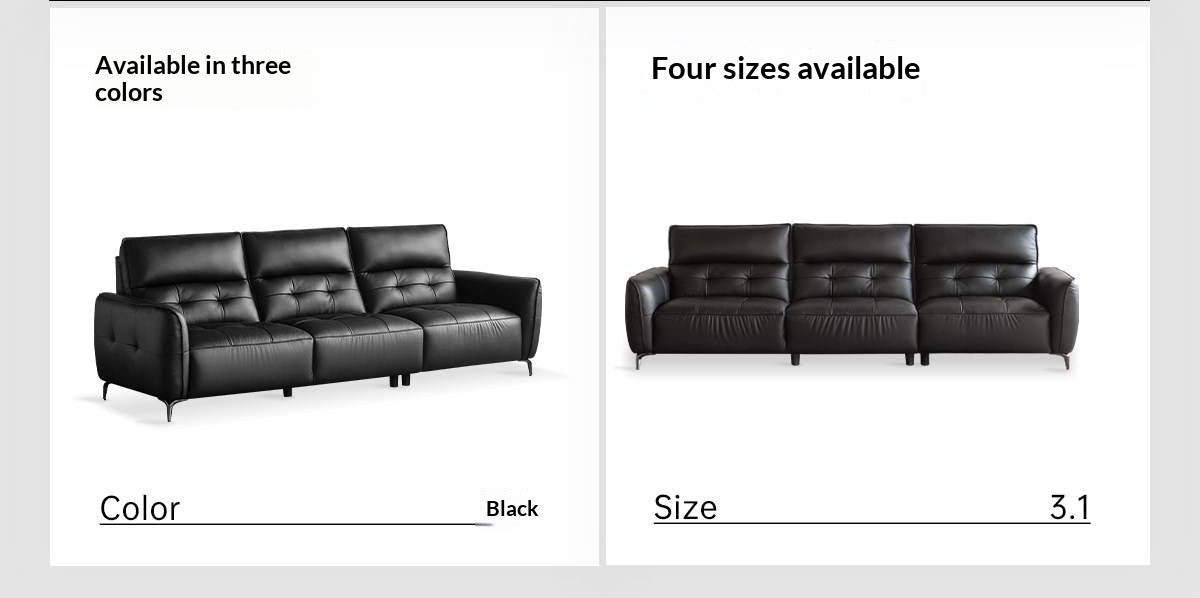 Genuine Leather Sofa, Italian Style High-Back
