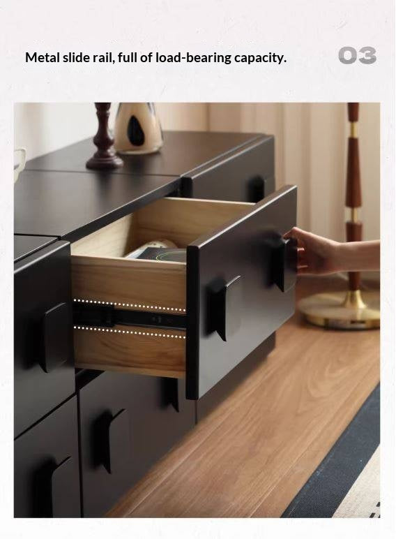 Solid RubberWood TV French Retro Floor Module Combination TV Cabinet.