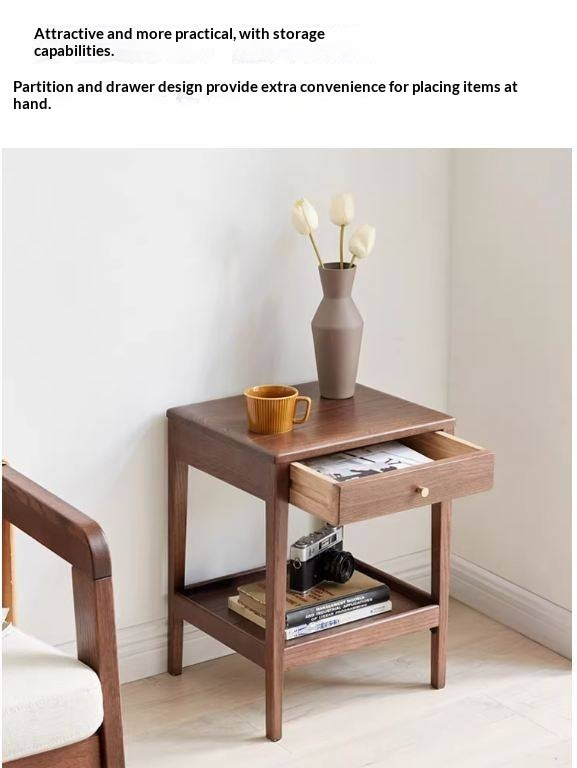 Black Walnut, Solid Rubberwood, Oak Solid Wood Side Table