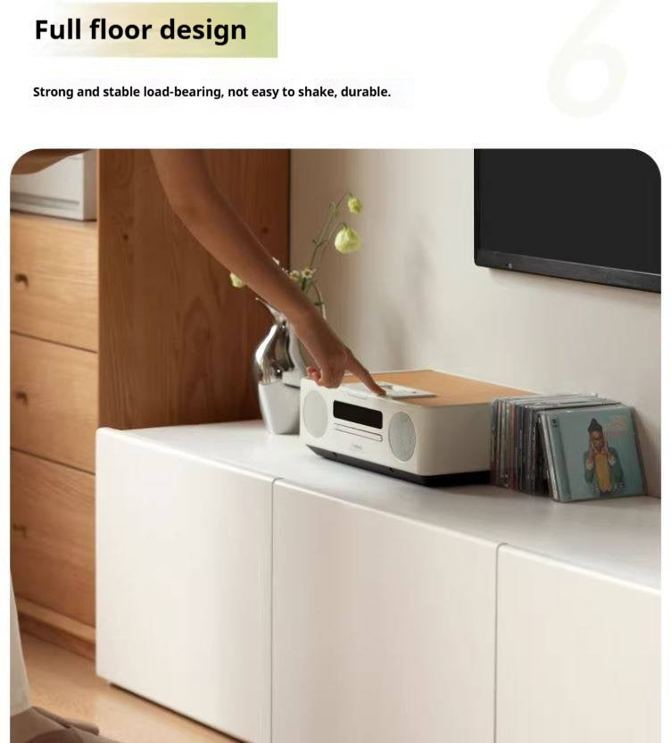 Solid Rubberwоod TV Cabinet Cream Style Large Capacity.