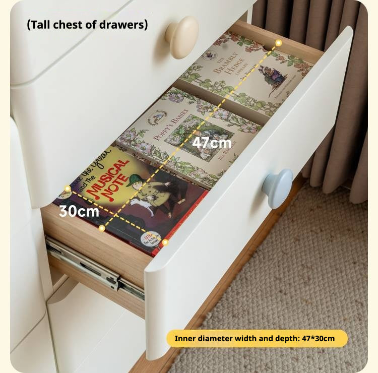 Rubber Solid Wood Children's Storage Cabinet.