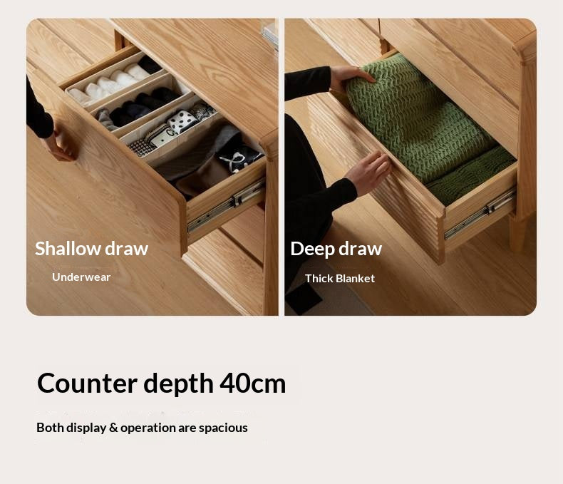 Ash Solid Wood Chest of Drawers with Modern Minimalist Design