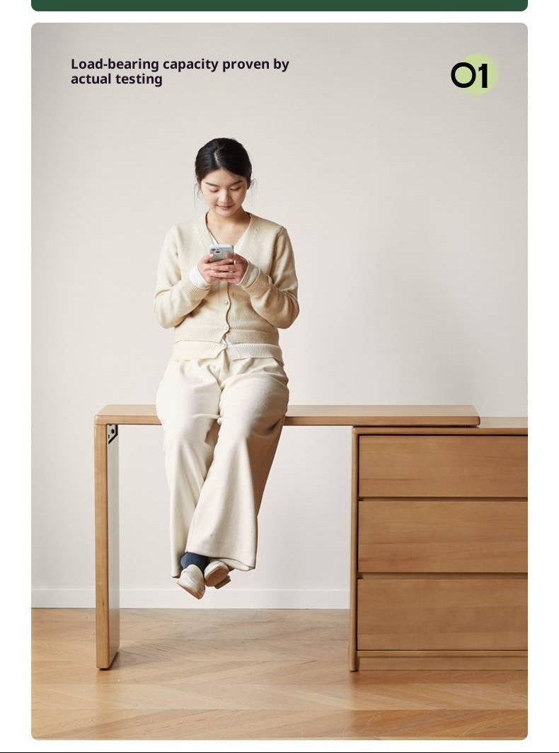 Poplar Solid Wood Modern Minimalist Rotatable Dressing Table