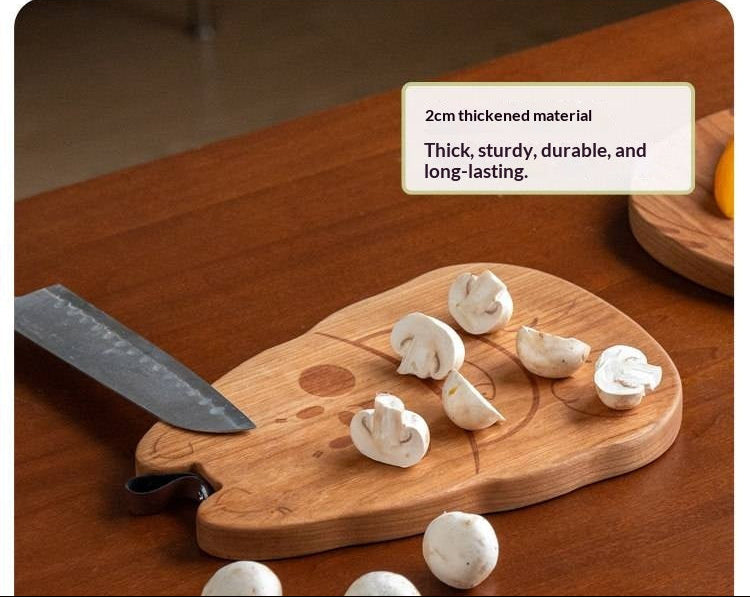Cherry Solid Wood Pet-Shaped Cutting Board and Baby Food Plate