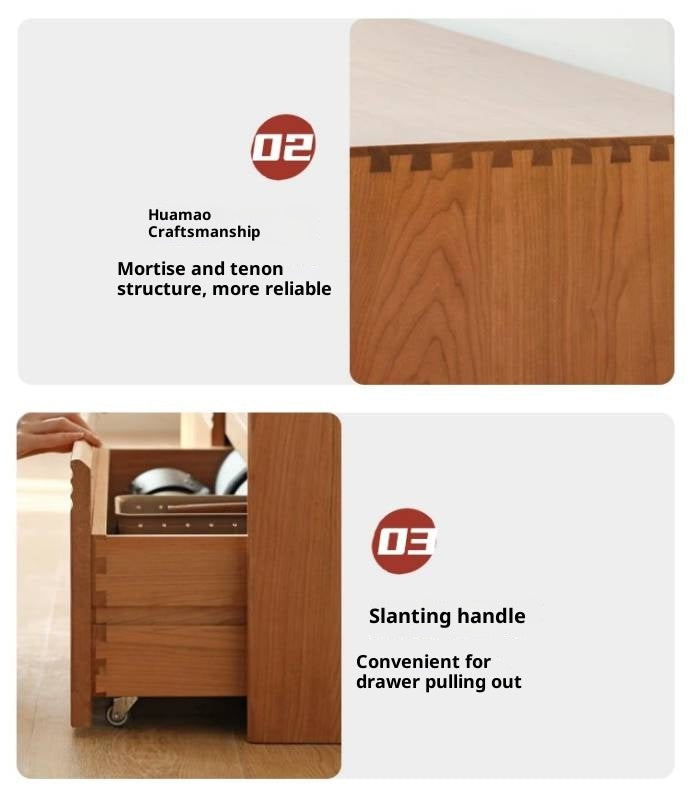 Cherry Solid Wood Floor TV Cabinet