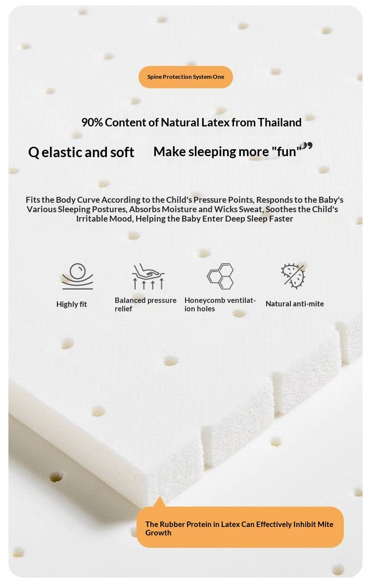 Children's Eco-Friendly Glue-Free Mattress — Panda Jute Spring, Coconut Fiber, Double Latex