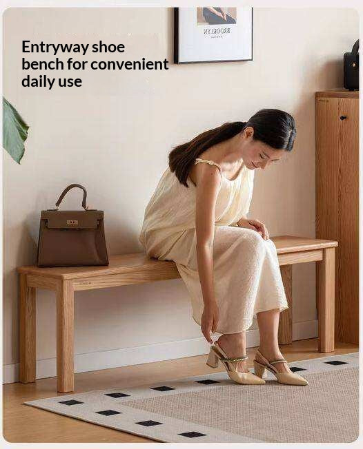 Ash, Oak, Beech, Solid Rubberwood Wide Seat Bench