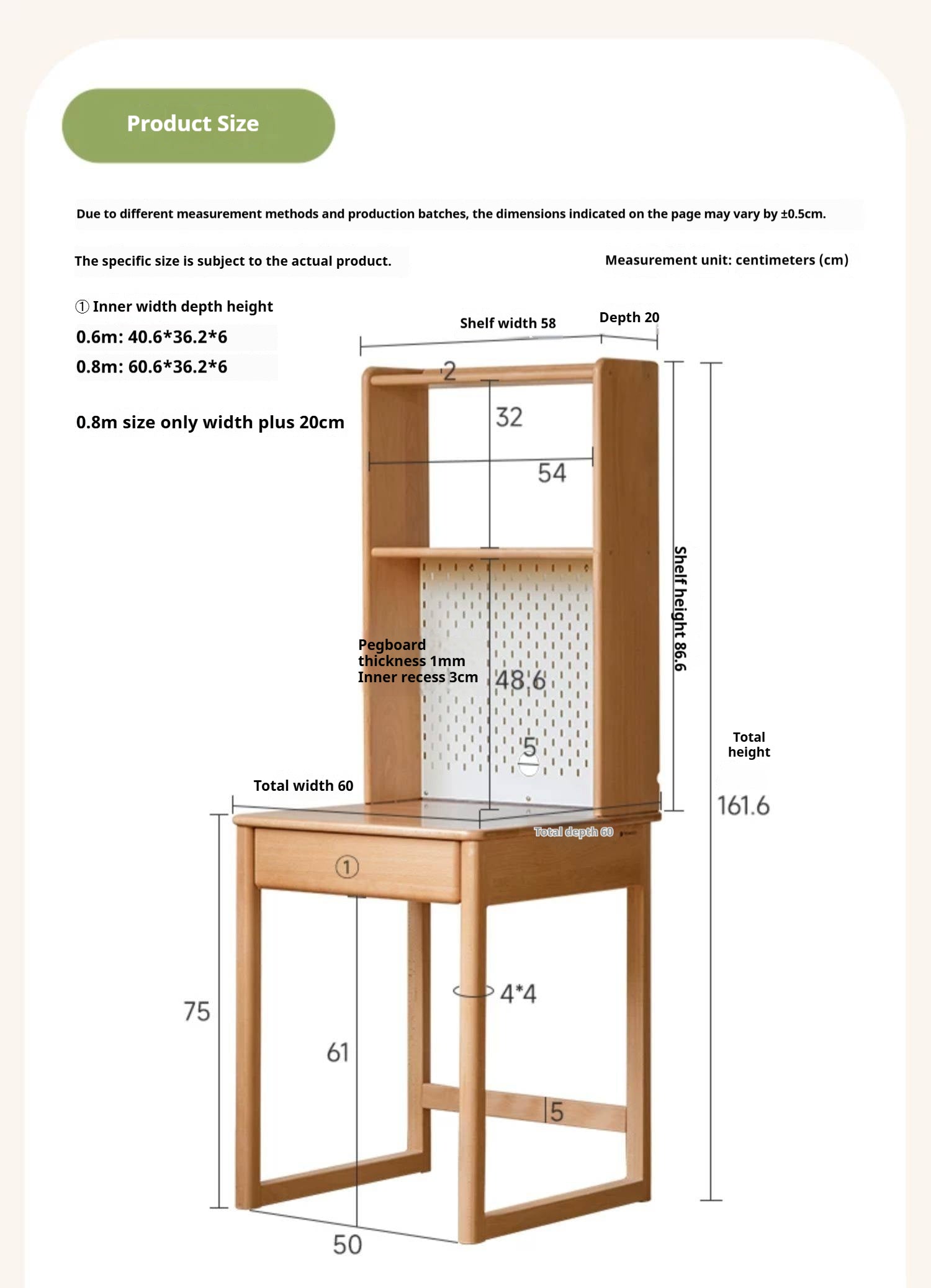 Beech, Solid RubberWood Kids Desk Bookshelf Integrated