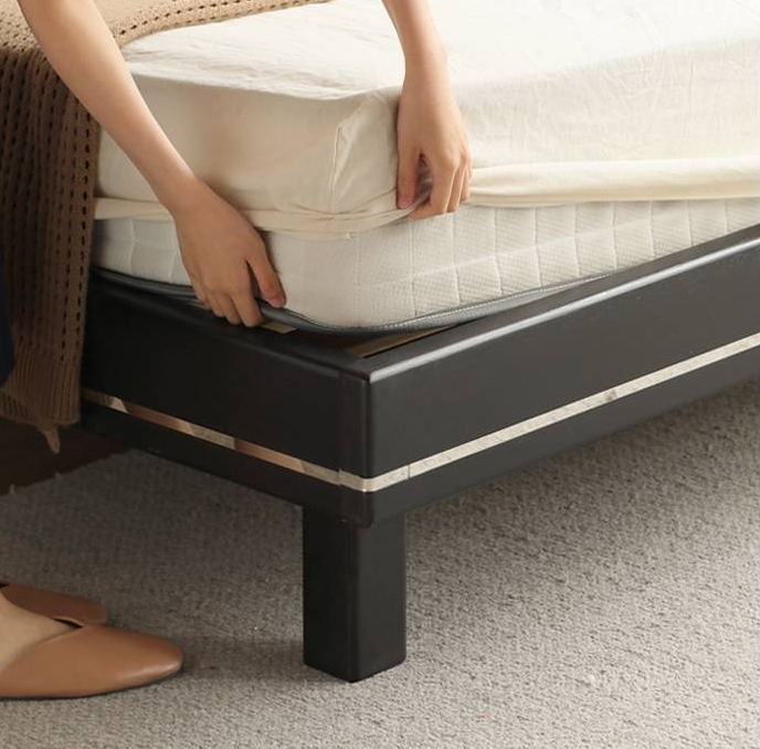 Poplar, Ash Solid Wood Large Board High Headboard Double Household Large Bed