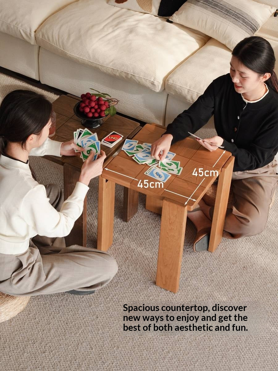 Black Walnut, Cherry Solid Wood Modern Square Side Table