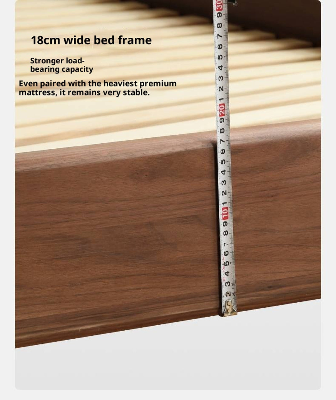 Black Walnut Solid Wood Suspended Modern Simple Bed