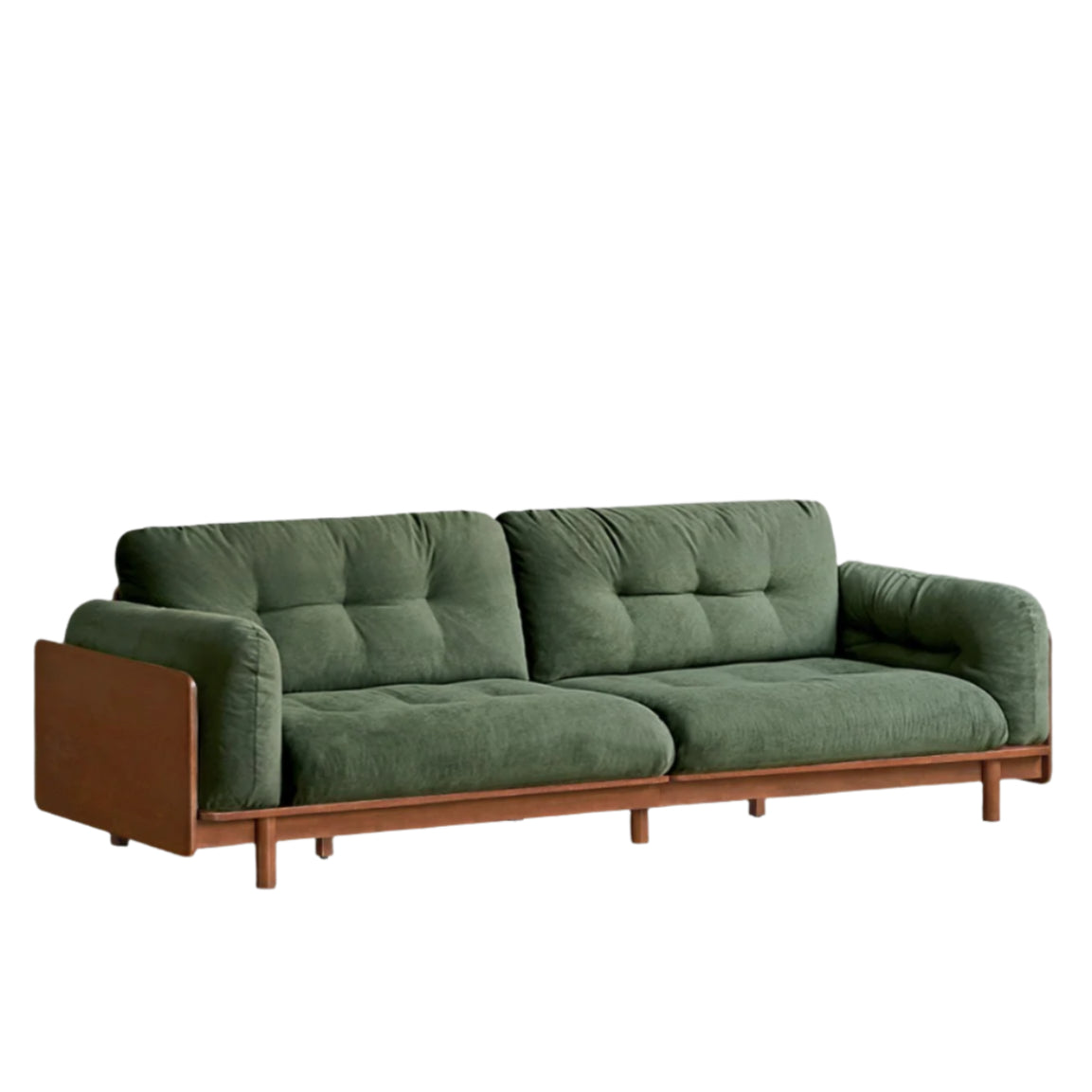 Rubber Solid Wood Fabric Sofa Ancient Style