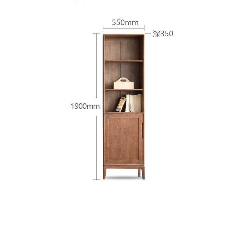 North American black walnut, Ash solid wood combination cdust-proof glass door wall floor-to-ceiling bookshelf<