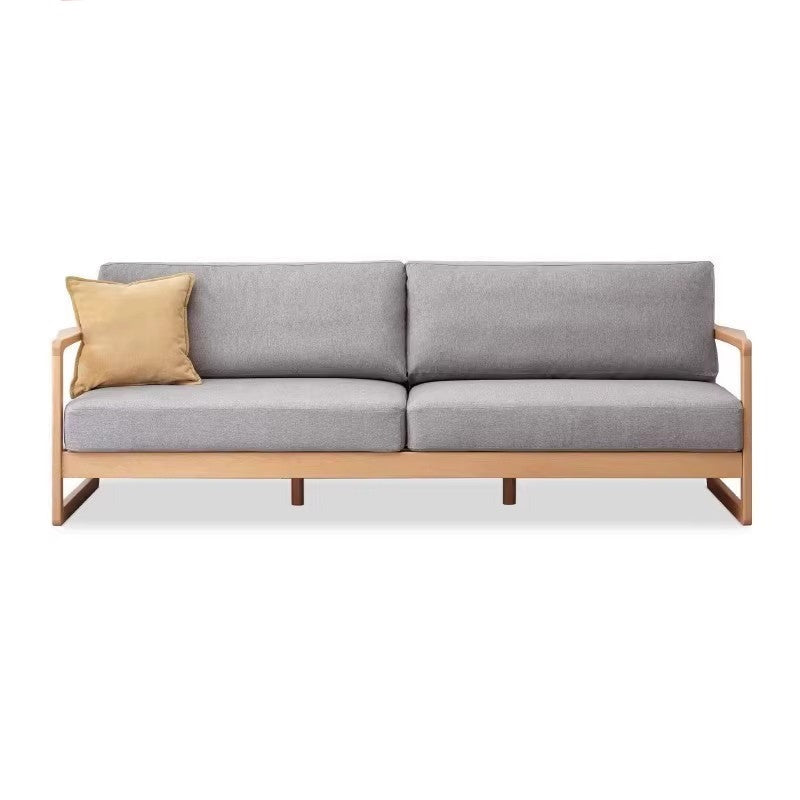 Beech Solid Wood New Style Straight Fabric Sofa)