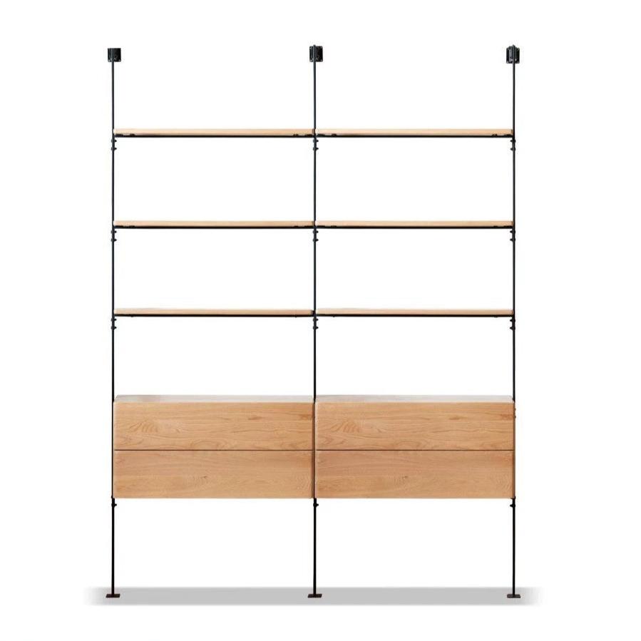 Oak Solid Wood Industrial Style Multi-layer Storage Rack