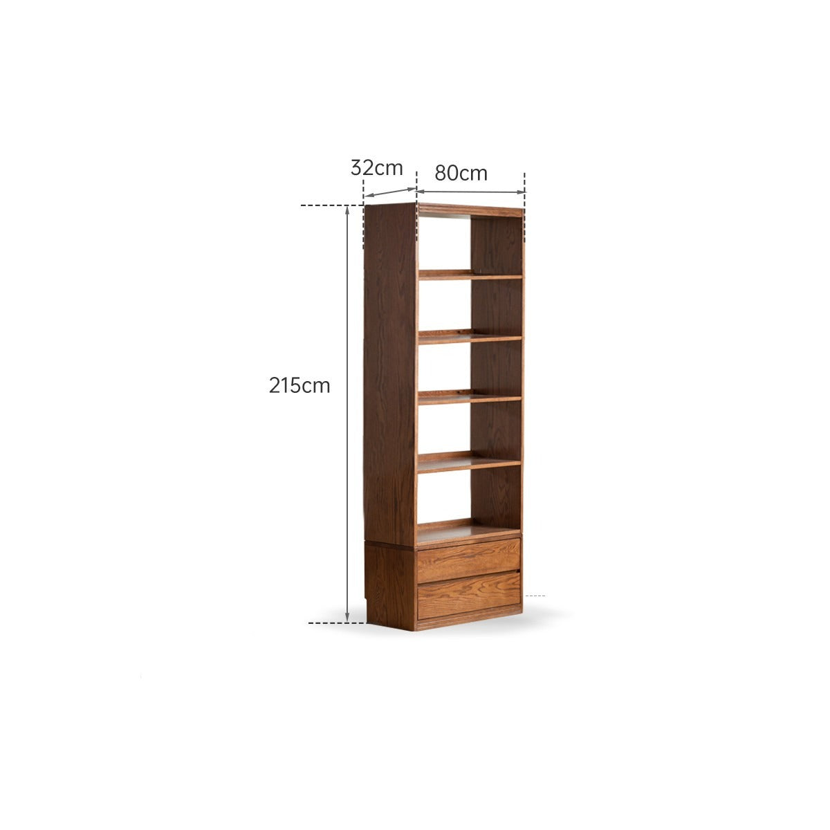 Oak solid wood bookshelf floor rack storage full wall bookcase<