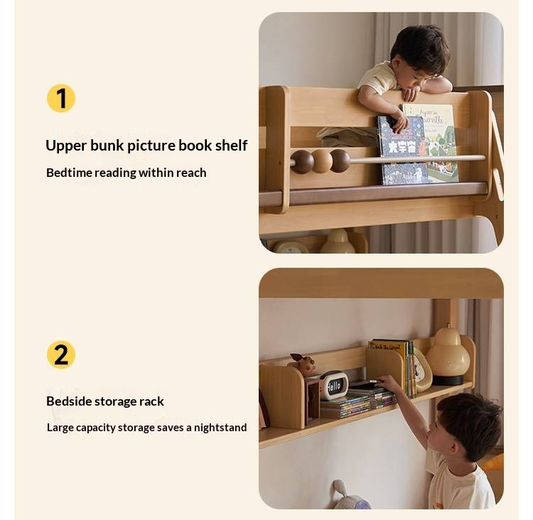 Rubberwood Solid Wood Children's Bunk Bed