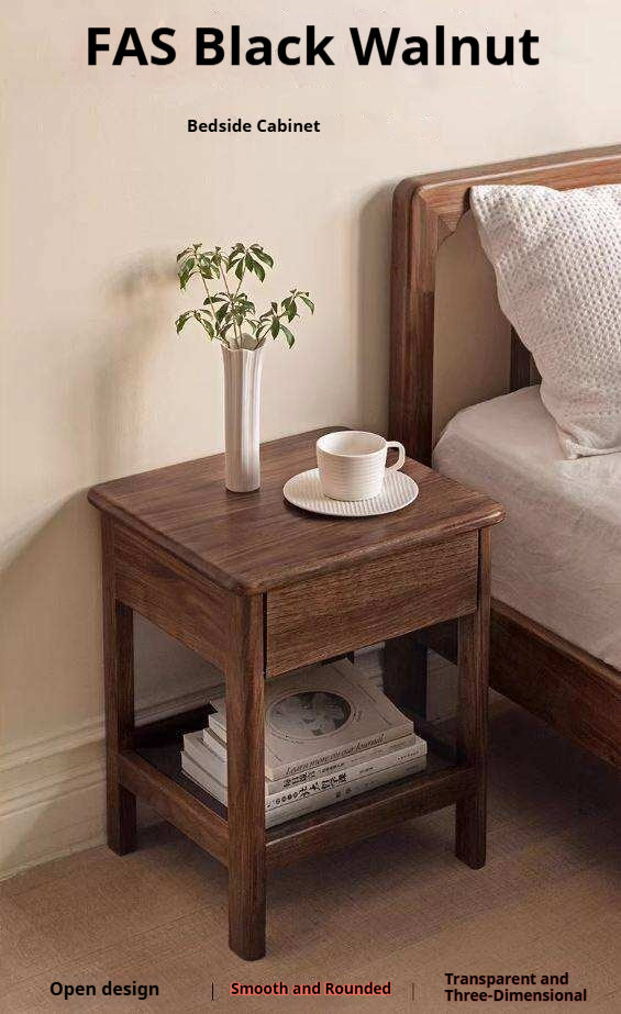 Black Walnut, Ash Bedside Storage Cabinet