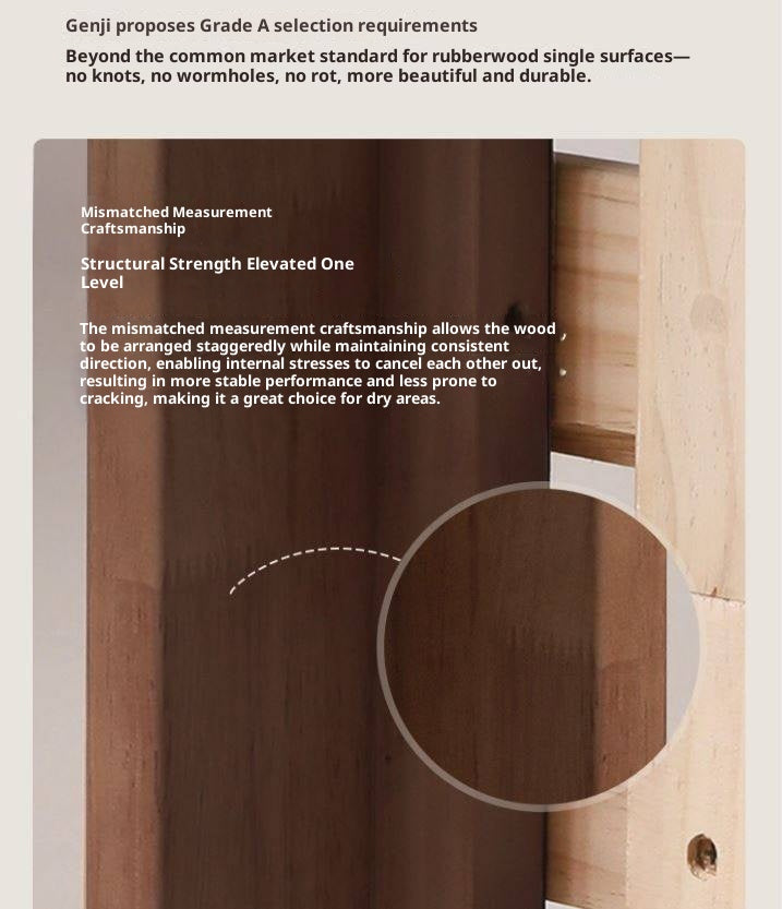 Solid Rubberwood Wall-Mounted Combination Bookcase