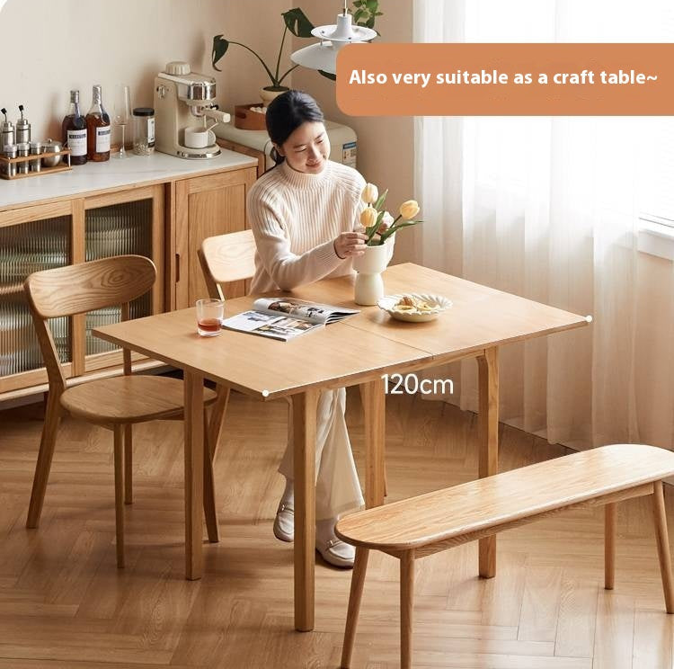 Oak Solid Wood Folding Dining Table