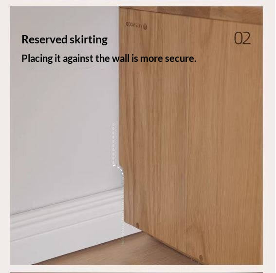 White Oak, Ash Solid Wood Wabi-sabi Style TV Cabinet