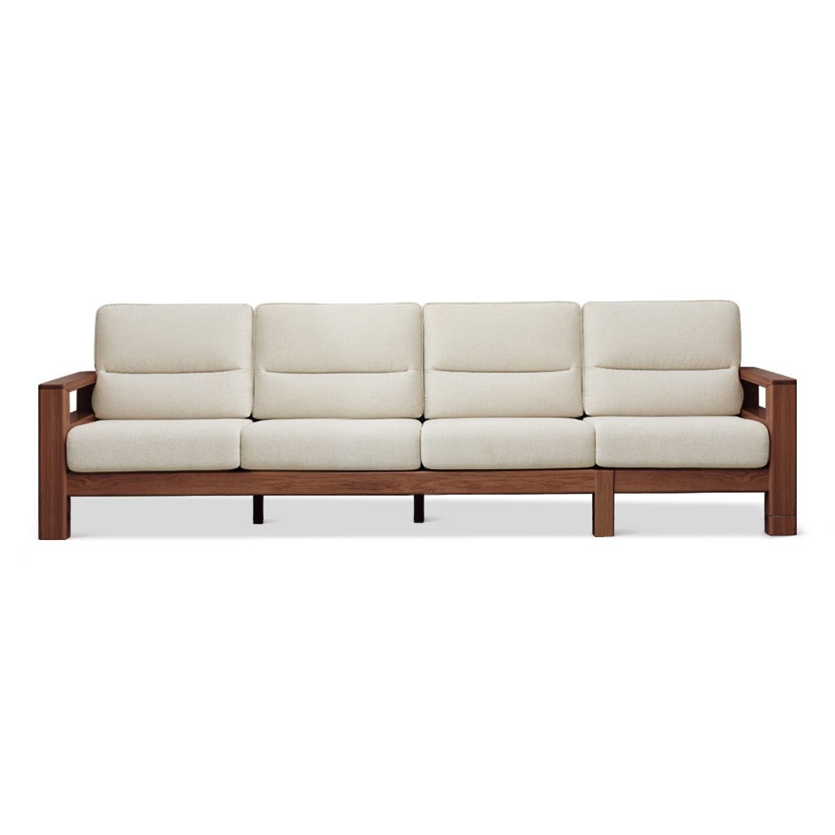 Ash, Black Walnut Solid Wood White Wax Fabric Sofa