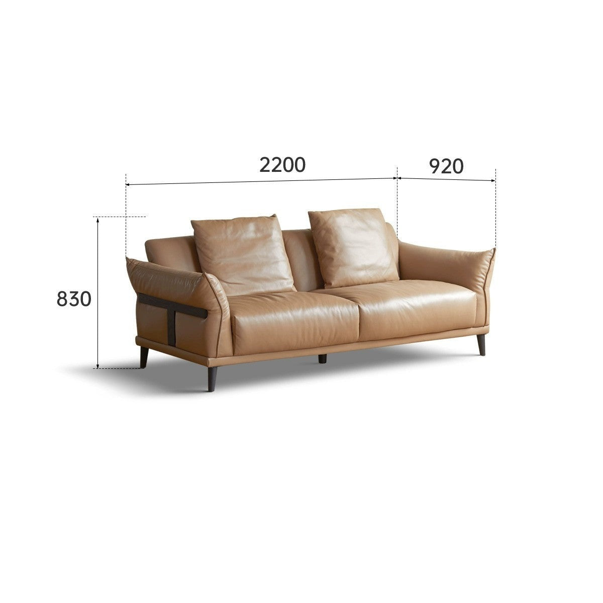 Genuine leather down sofa, top layer cowhide sofa)