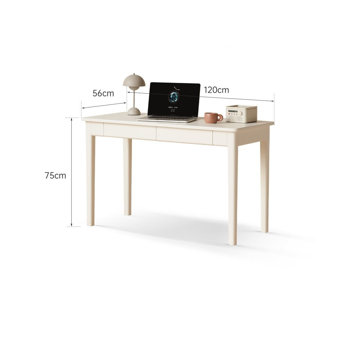 Poplar Solid Wood Office Desk with Drawer-