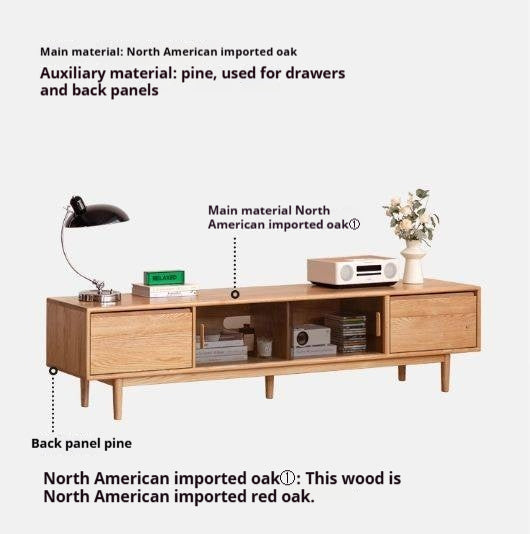 Oak Solid Wood Modern TV Cabinet